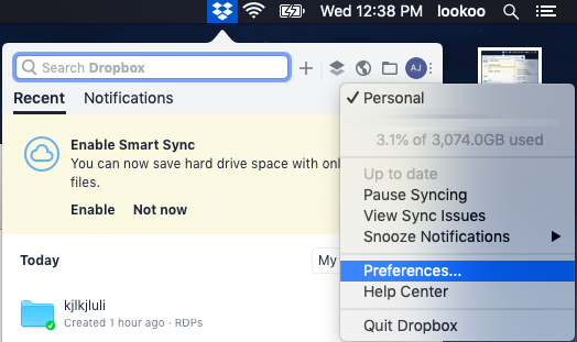 how to delte dropbox on mac